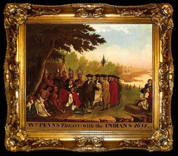 framed  Edward Hicks Penn Treaty, ta009-2